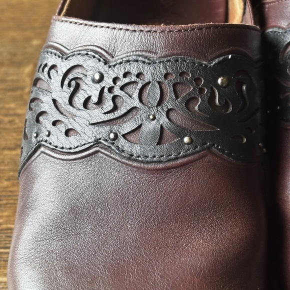 Ariat Brown Leather Clog Slip On Heels Western Comfort Shoes 8.5B - Picture 9 of 11